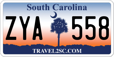 SC license plate ZYA558