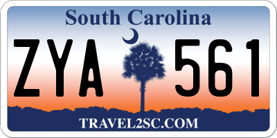SC license plate ZYA561