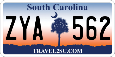 SC license plate ZYA562