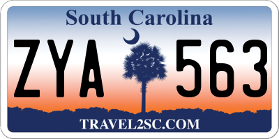 SC license plate ZYA563