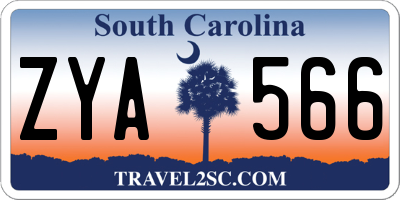 SC license plate ZYA566