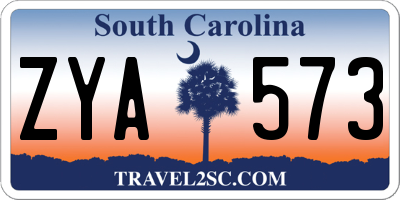SC license plate ZYA573