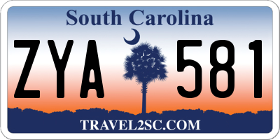 SC license plate ZYA581
