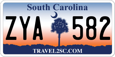 SC license plate ZYA582