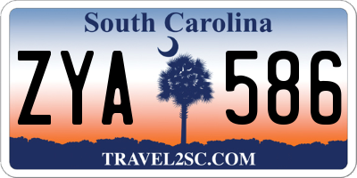 SC license plate ZYA586