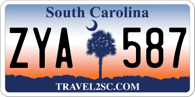 SC license plate ZYA587