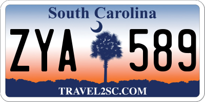 SC license plate ZYA589