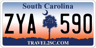 SC license plate ZYA590