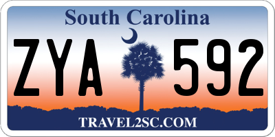 SC license plate ZYA592