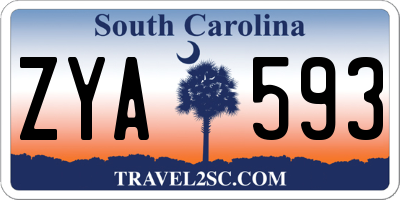 SC license plate ZYA593