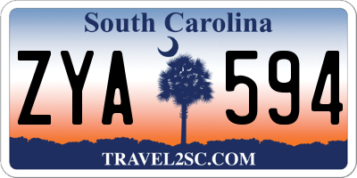 SC license plate ZYA594