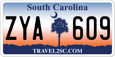SC license plate ZYA609