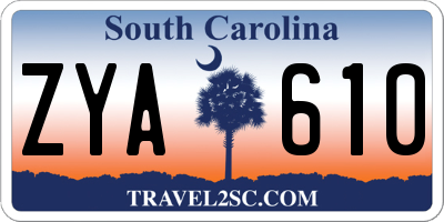 SC license plate ZYA610