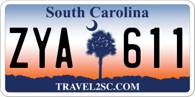 SC license plate ZYA611