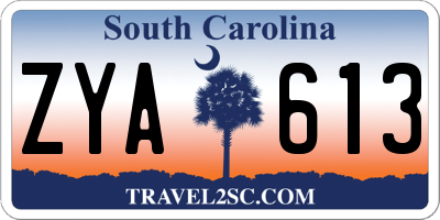 SC license plate ZYA613