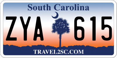 SC license plate ZYA615