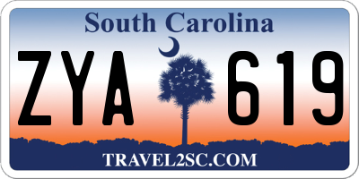 SC license plate ZYA619