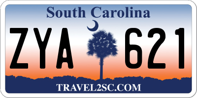 SC license plate ZYA621