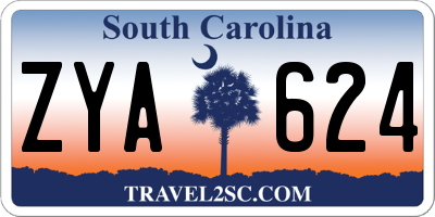 SC license plate ZYA624