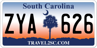 SC license plate ZYA626