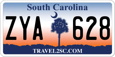 SC license plate ZYA628