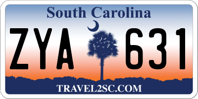 SC license plate ZYA631