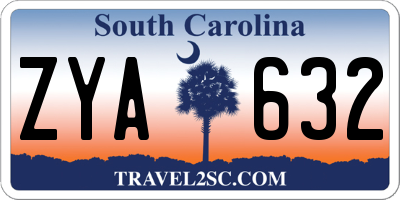 SC license plate ZYA632