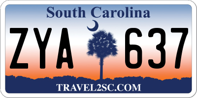 SC license plate ZYA637