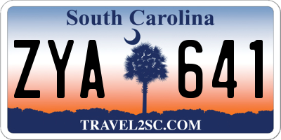 SC license plate ZYA641