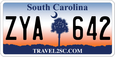 SC license plate ZYA642