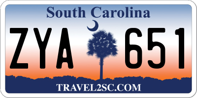 SC license plate ZYA651