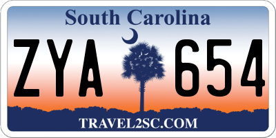 SC license plate ZYA654