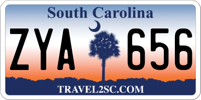 SC license plate ZYA656