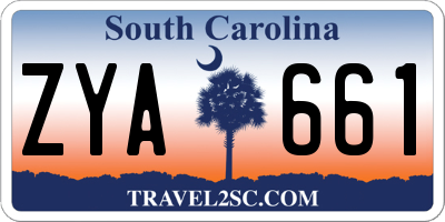 SC license plate ZYA661