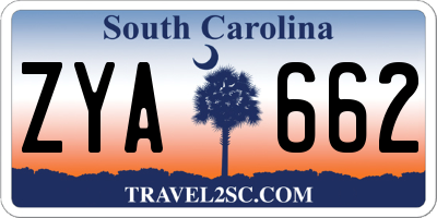 SC license plate ZYA662