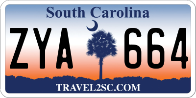 SC license plate ZYA664