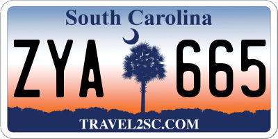 SC license plate ZYA665