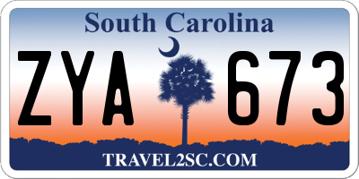 SC license plate ZYA673