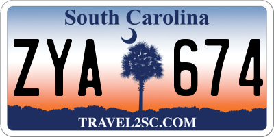 SC license plate ZYA674