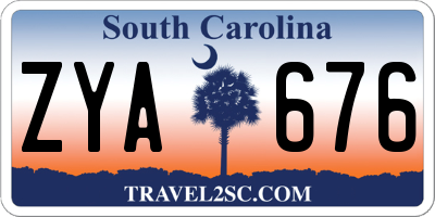 SC license plate ZYA676