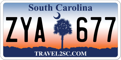 SC license plate ZYA677