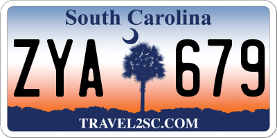 SC license plate ZYA679