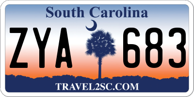 SC license plate ZYA683