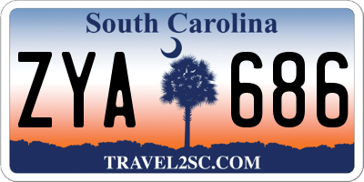 SC license plate ZYA686