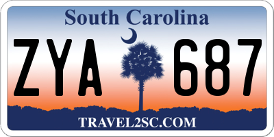 SC license plate ZYA687