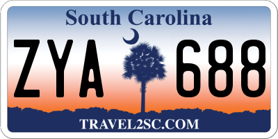 SC license plate ZYA688