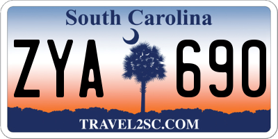 SC license plate ZYA690