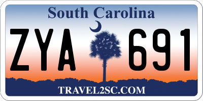SC license plate ZYA691