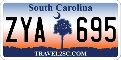 SC license plate ZYA695