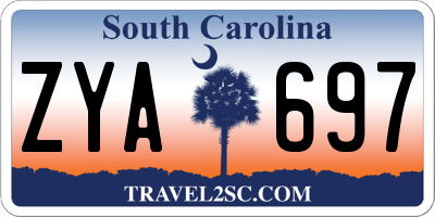 SC license plate ZYA697